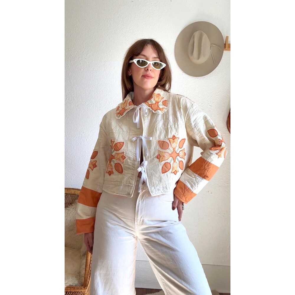 Vintage Handmade patchwork  quilt coat